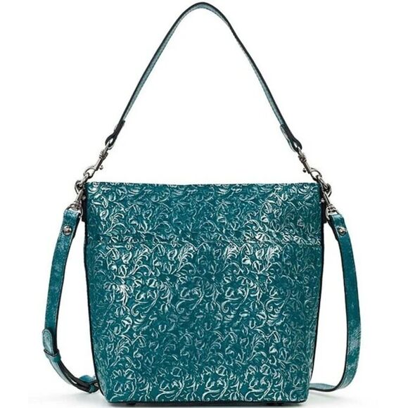 Patricia Nash Handbags - Patricia Nash Harper Tote C/b Teal Silver Metallic Floret Tooled Leather NWT